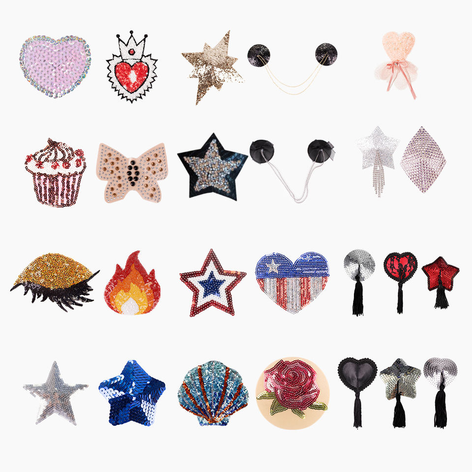 Fashion Decorative Pasties Leather Hot Diamond Sticky Nipple Pasties Women Sexy Adhesive Nipple Patch