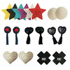 Fashion Decorative Pasties Leather Hot Diamond Sticky Nipple Pasties Women Sexy Adhesive Nipple Patch