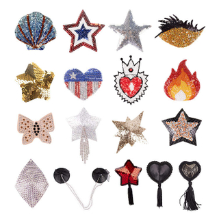 Fashion Decorative Pasties Leather Hot Diamond Sticky Nipple Pasties Women Sexy Adhesive Nipple Patch