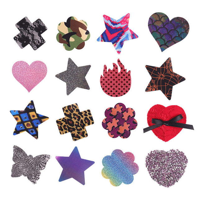 Fashion Decorative Pasties Leather Hot Diamond Sticky Nipple Pasties Women Sexy Adhesive Nipple Patch