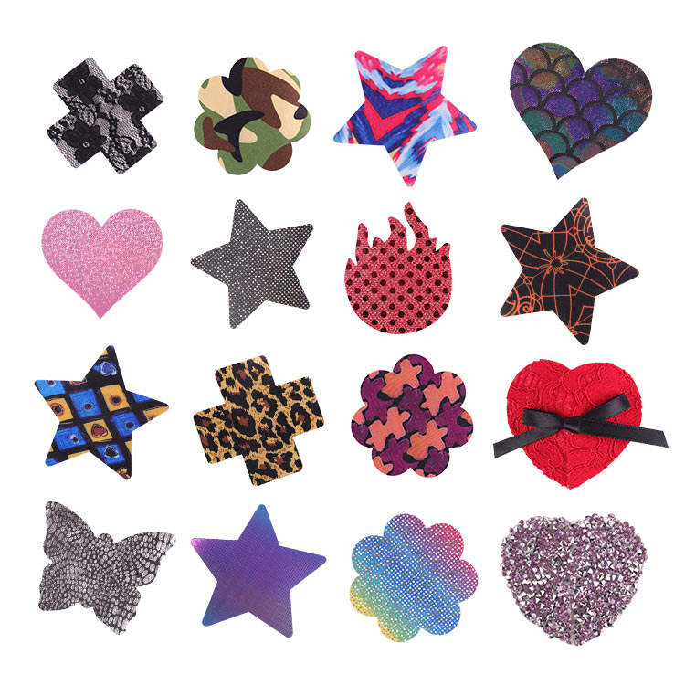 Fashion Decorative Pasties Leather Hot Diamond Sticky Nipple Pasties Women Sexy Adhesive Nipple Patch