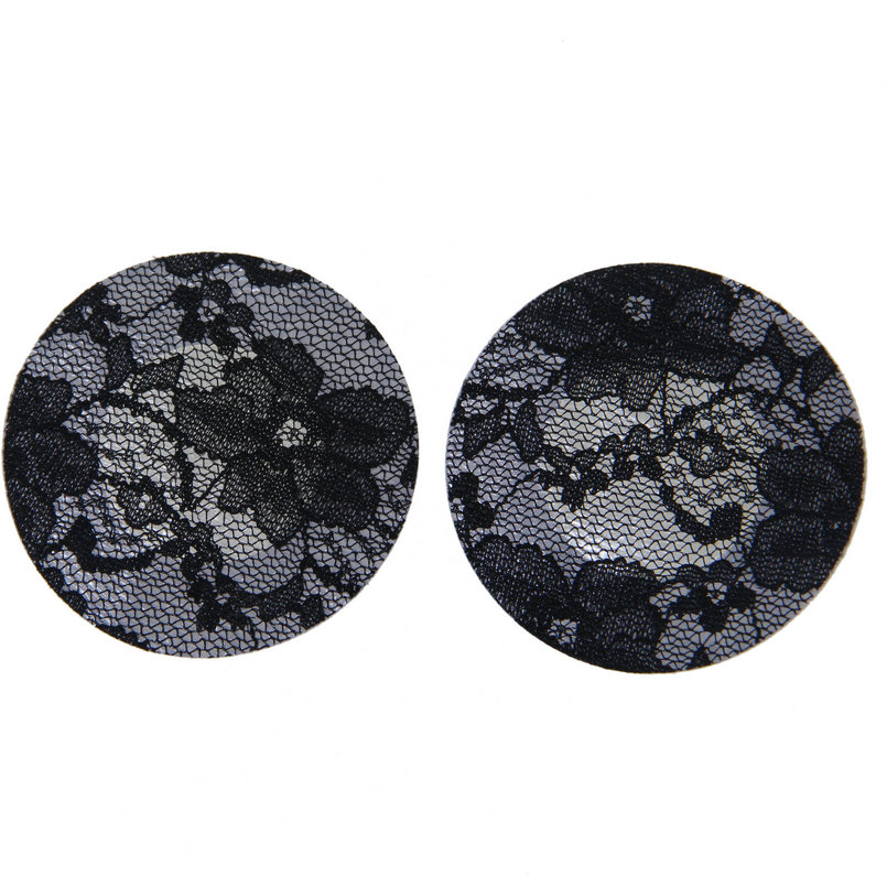 Nipples Women's Waterproof Self Adhesive Fabric Lace and Satin Nipple Cover Pasties 